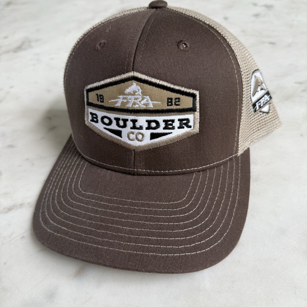 Boulder, CO Truckers Hat Snap Back Mens  Baseball Cap Ouray Brown
